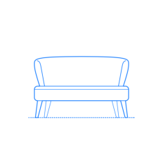 Furniture Settee Kaia Armless Settee Sketch Svg Vector, Free Vectors File
